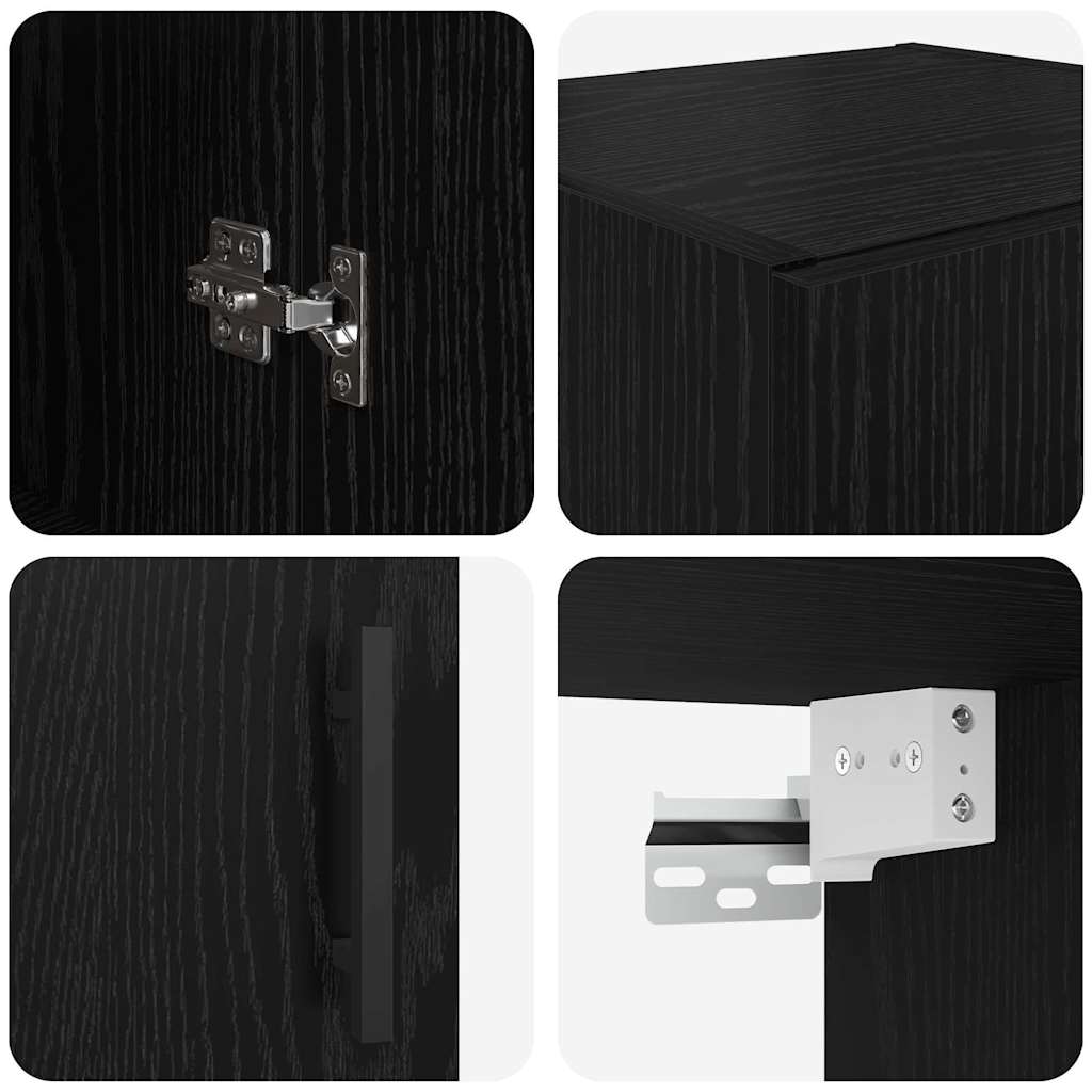 Pensile Rovere Nero 34,5 x 34 x 90 cm Legno multistrato