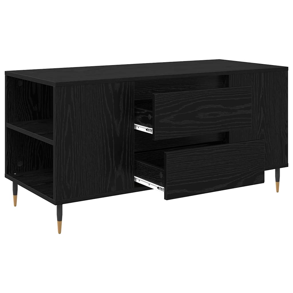 Tavolino da salotto con cassetto Rovere Nero 102 x 44,5 x 50 cm
