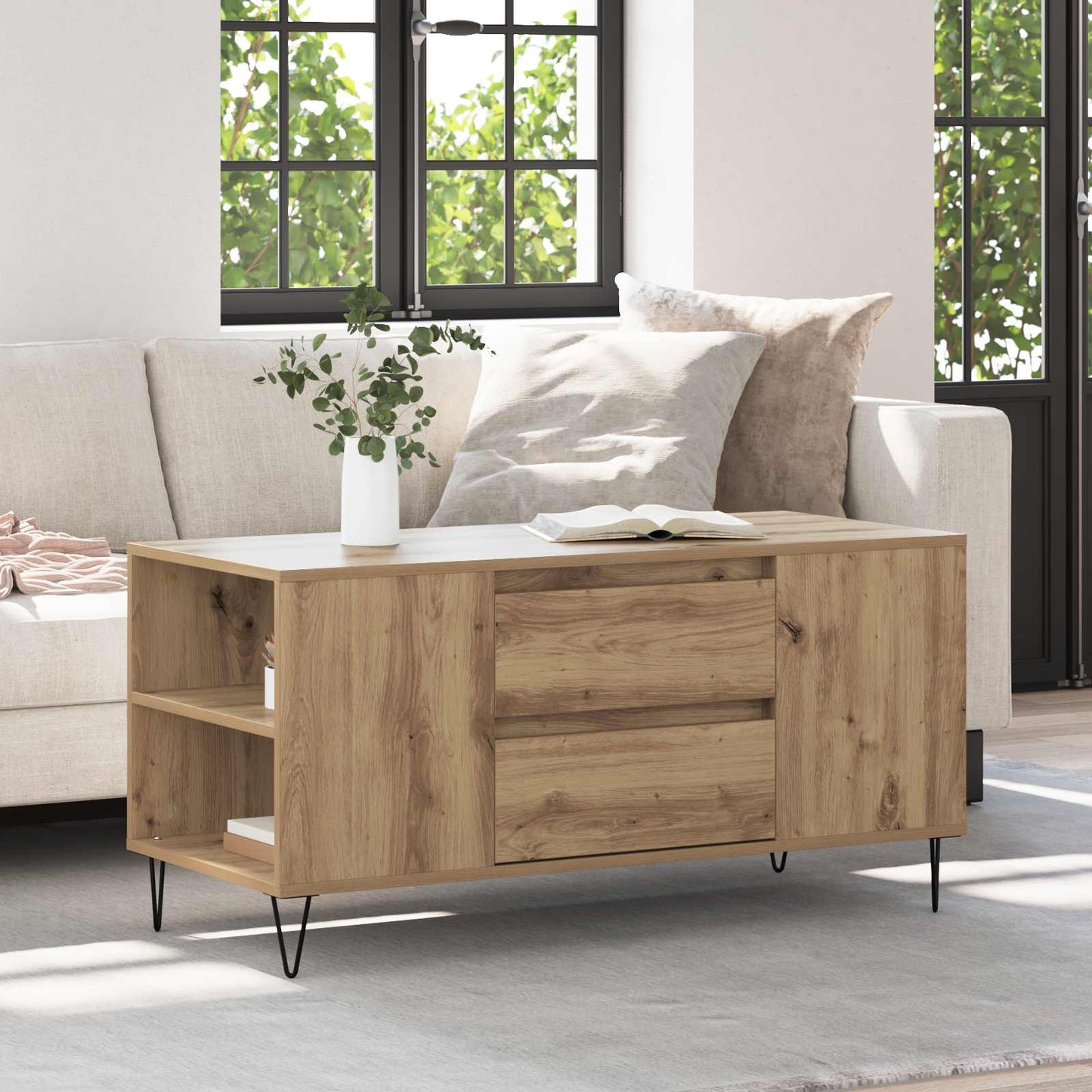 Tavolino da salotto Rovere artigianale 102 x 44,5 x 50 cm | homemem39