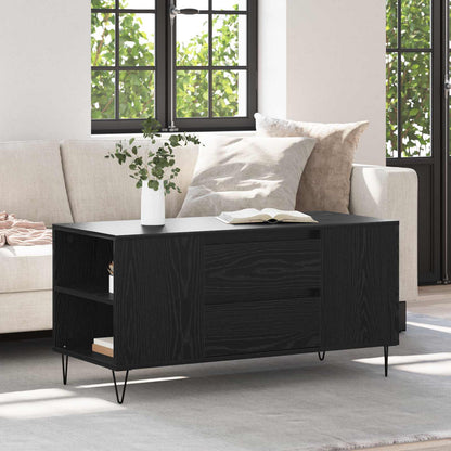 Tavolino da salotto con cassetto Rovere Nero 102 x 44,5 x 50 cm | homemem39