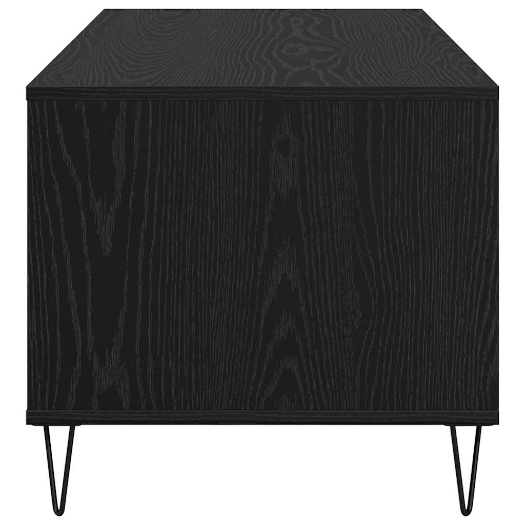 Tavolino da salotto con cassetto Rovere Nero 90 x 49 x 45 cm