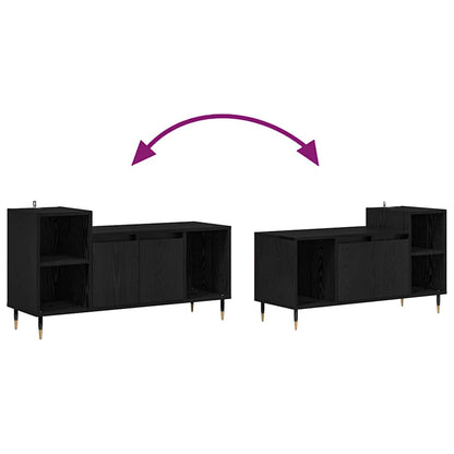 Mobile TV Rovere Nero 100 x 35 x 55 cm Legno multistrato | homemem39