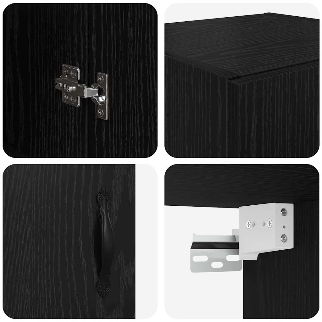 Pensile Rovere Nero 34,5 x 34 x 90 cm Legno multistrato