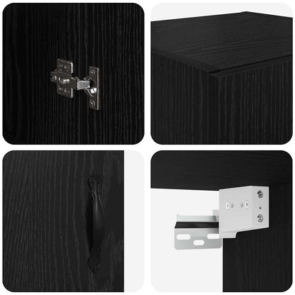 Pensile Rovere Nero 34,5 x 34 x 90 cm Legno multistrato