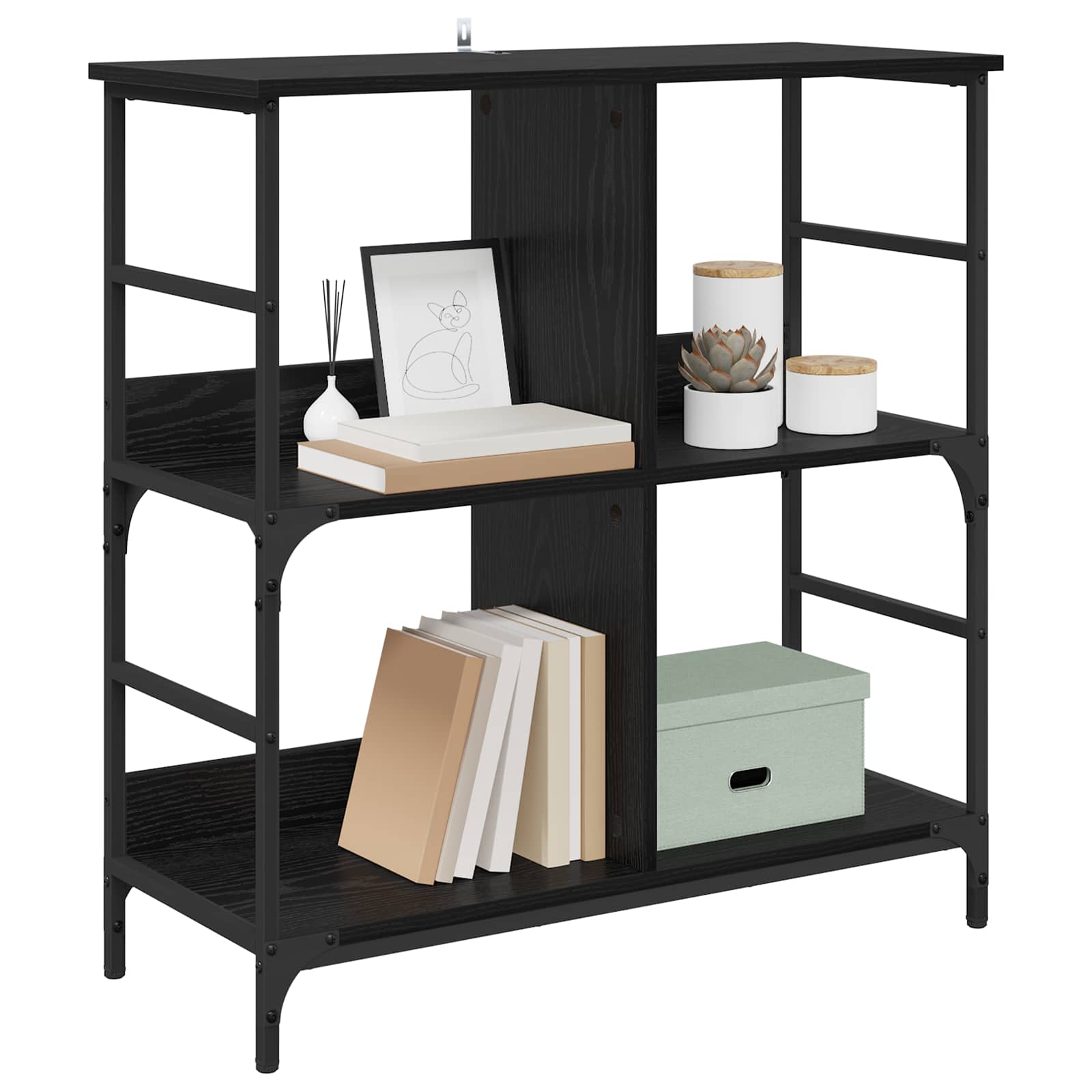 Libreria Rovere nero 78.5 x 33 x 82 cm Legno multistrato | homemem39