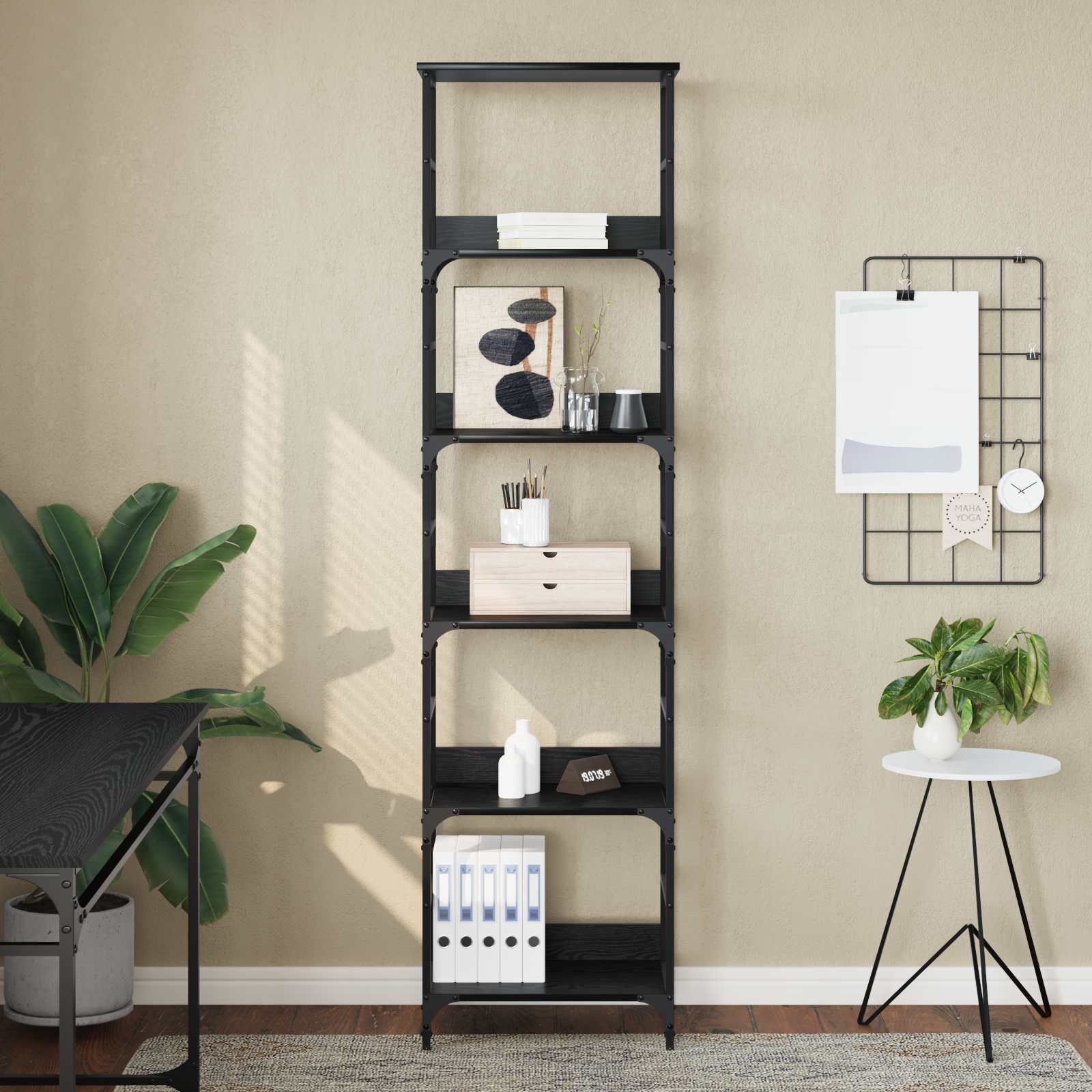 Libreria Rovere Nero 50 x 33 x 188,5 cm Legno multistrato | homemem39