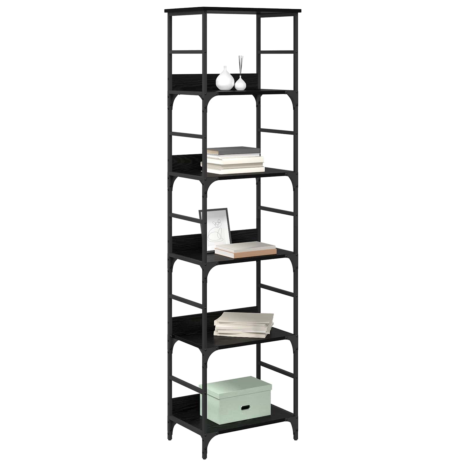 Libreria Rovere Nero 50 x 33 x 188,5 cm Legno multistrato | homemem39