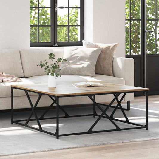 Tavolino da salotto rovere artigianale 100 x 100 x 40 cm