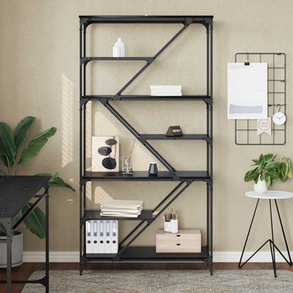 Libreria Rovere Nero 91 x 36 x 176 cm Legno multistrato | homemem39