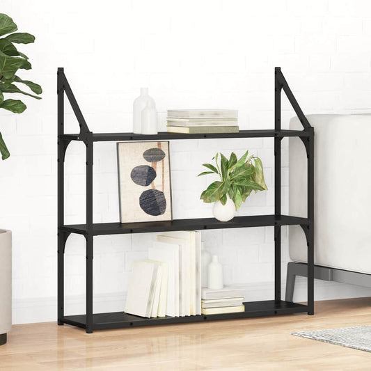 Scaffale da parete Rovere Nero 80 x 21 x 78,5 cm