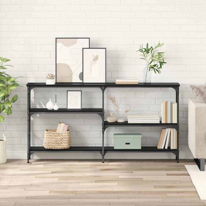 Tavolo consolle con lo scaffale Rovere Nero 150 x 29 x 76,5 cm