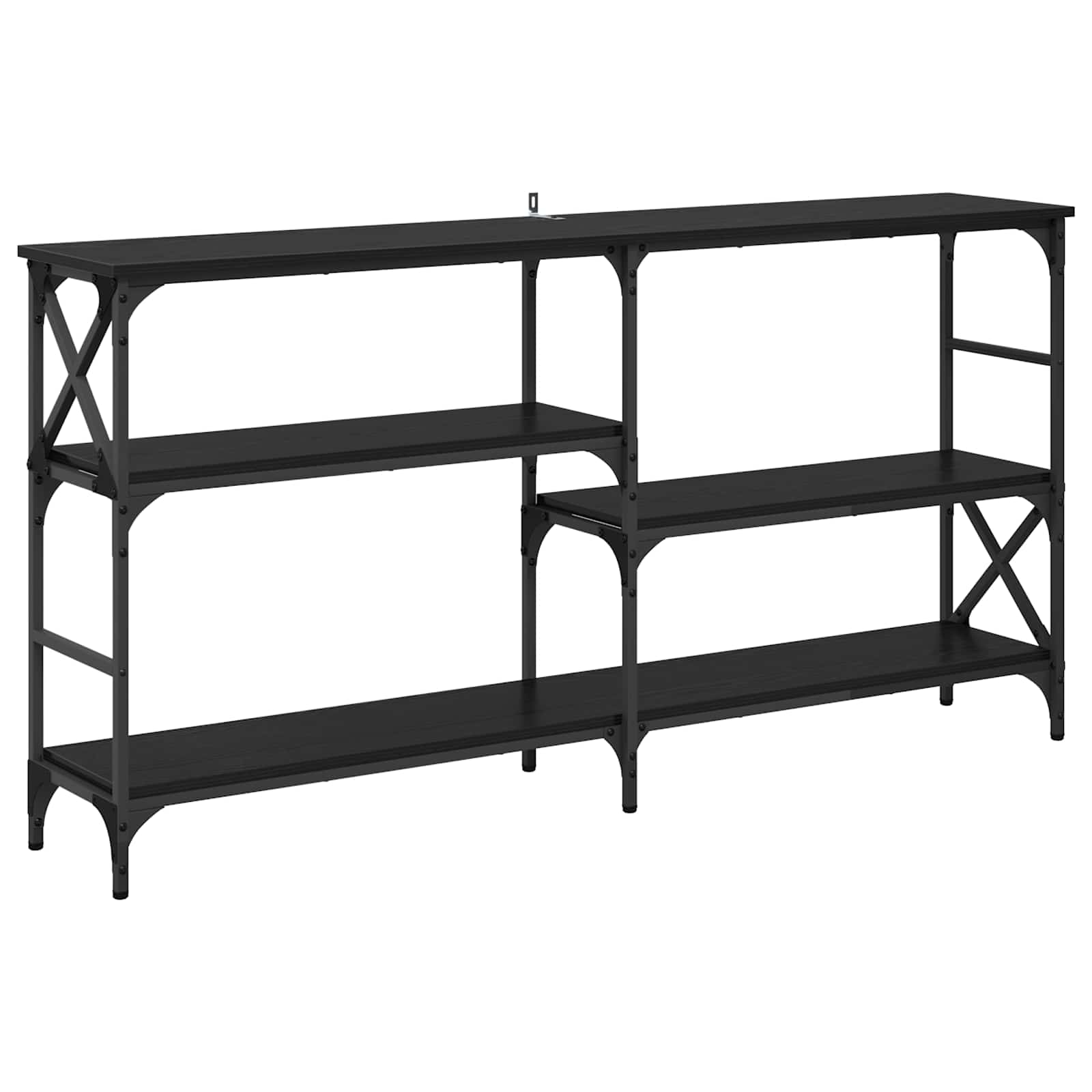 Tavolo consolle con lo scaffale Rovere Nero 150 x 29 x 76,5 cm | homemem39