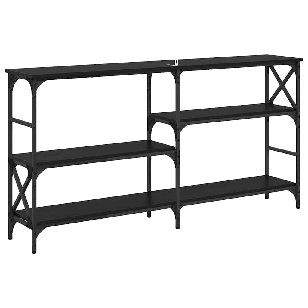Tavolo consolle con lo scaffale Rovere Nero 150 x 29 x 76,5 cm