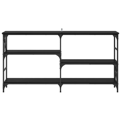Tavolo consolle con lo scaffale Rovere Nero 150 x 29 x 76,5 cm | homemem39