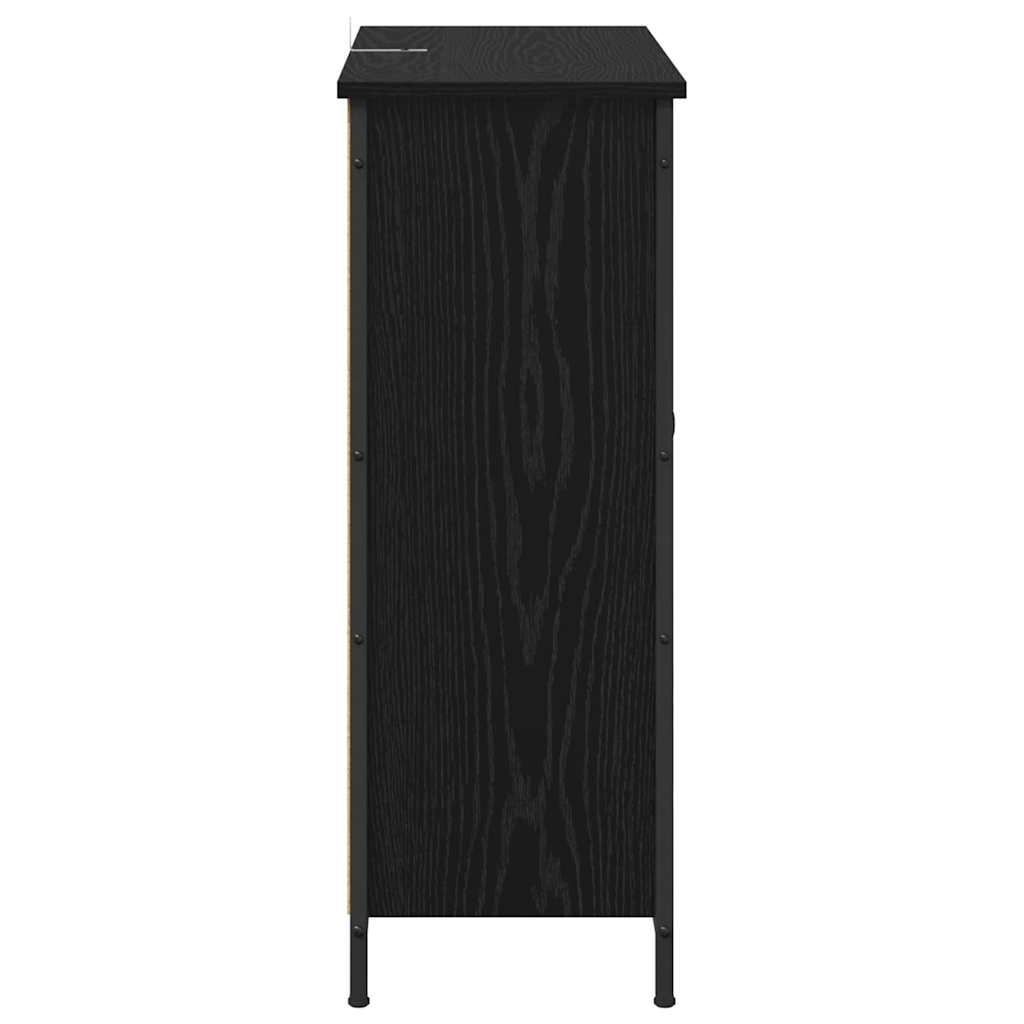 Credenza Rovere Nero 70 x 30 x 80 cm Legno multistrato