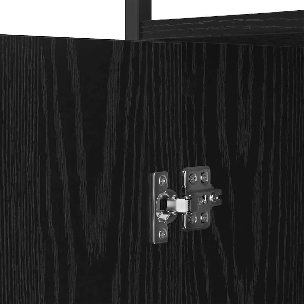 Credenza Rovere Nero 100 x 35 x 80 cm Legno multistrato