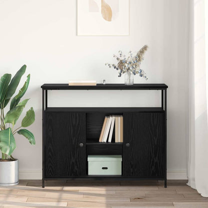 Credenza Rovere Nero 100 x 35 x 80 cm Legno multistrato
