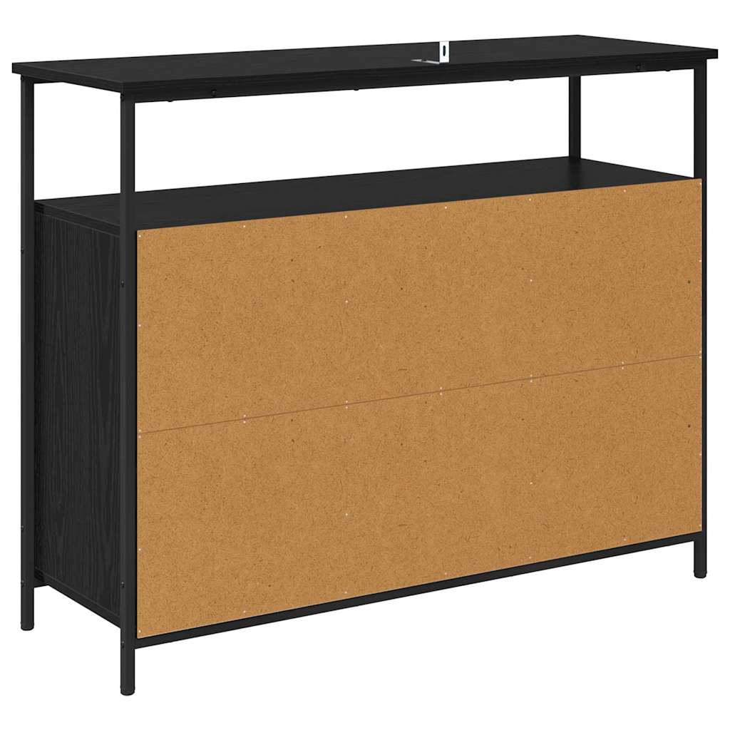 Credenza Rovere Nero 100 x 35 x 80 cm Legno multistrato