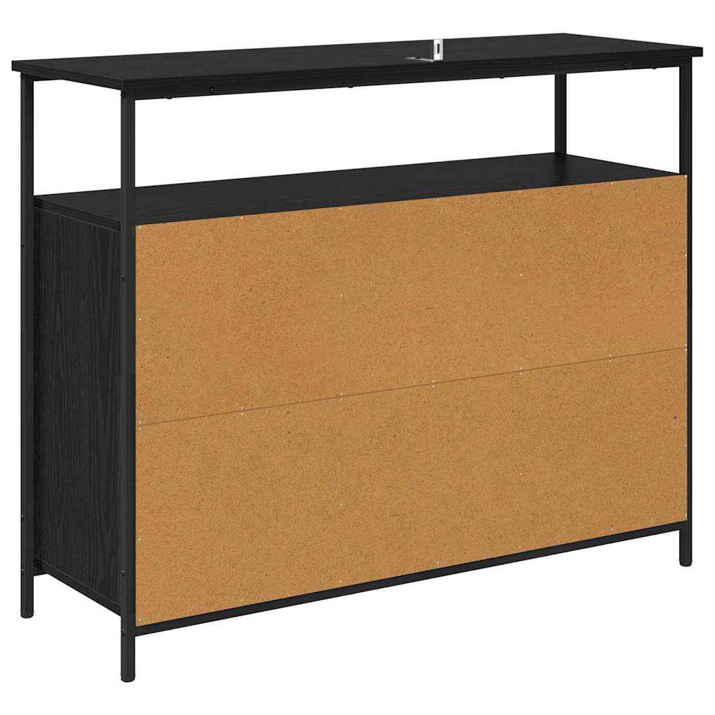 Credenza Rovere Nero 100 x 35 x 80 cm Legno multistrato