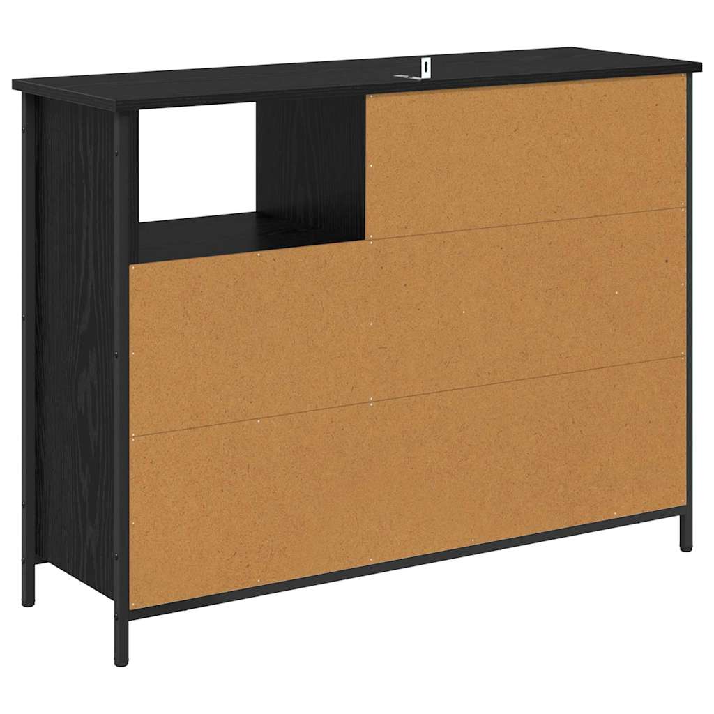 Credenza Rovere Nero 100 x 33 x 75 cm Legno multistrato