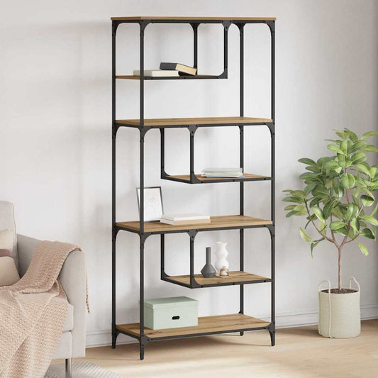 Libreria rovere artigianale 81 x 36 x 176 cm Legno multistrato