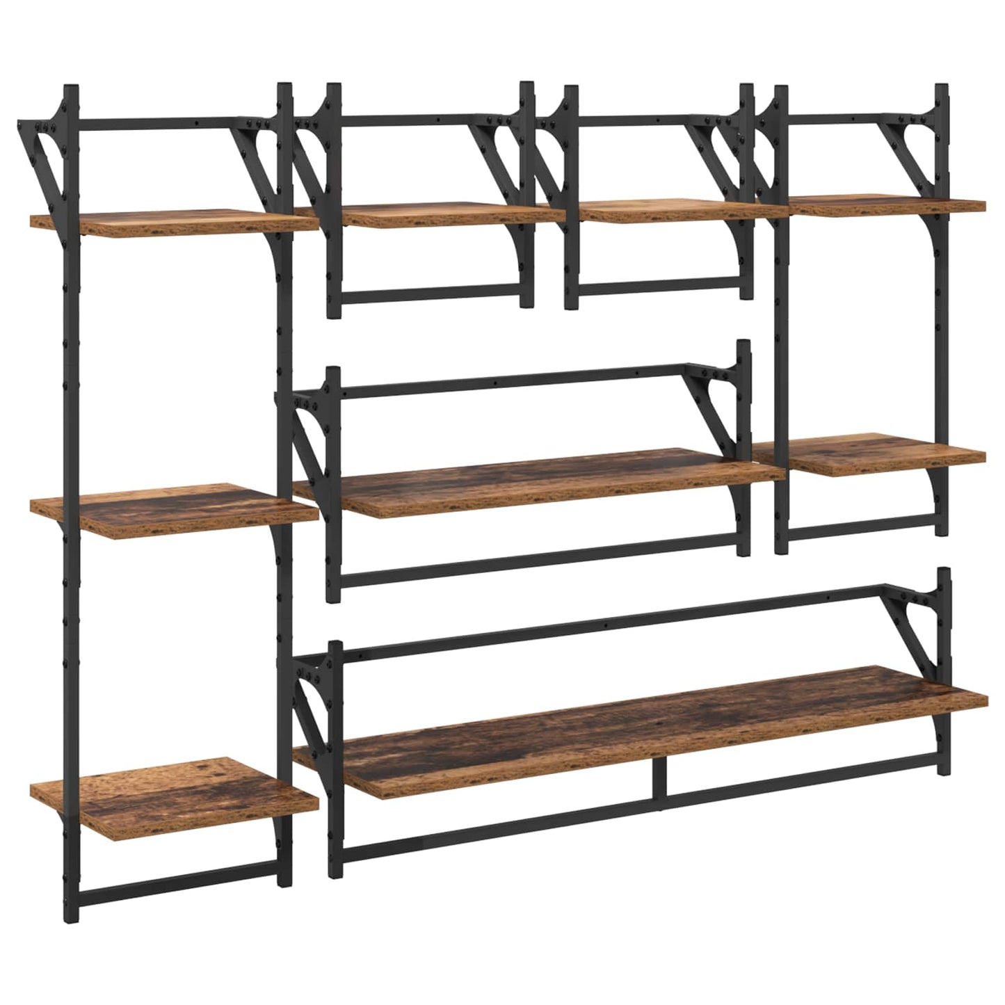 Set mensole da parete 6 pcs Legno vecchio 100 x 25 x 30 cm | homemem39