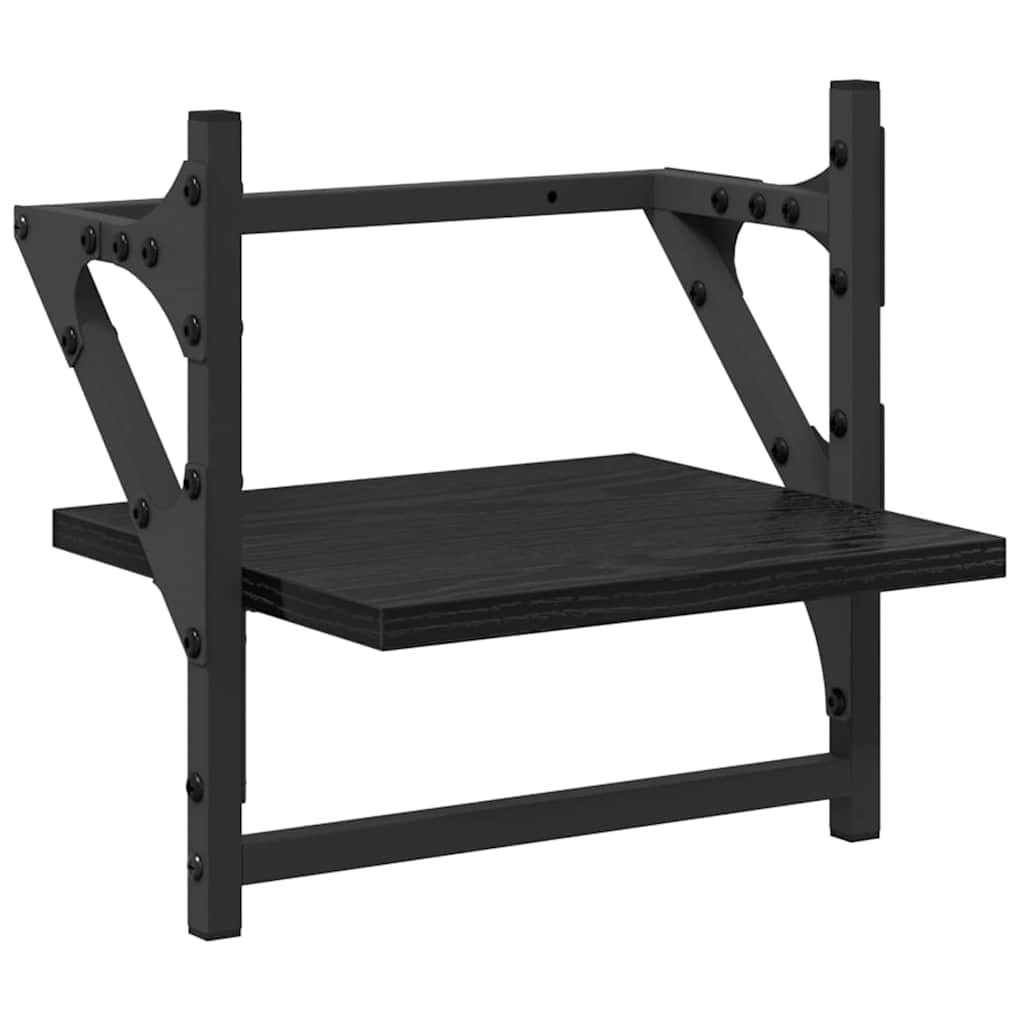 Set mensole da parete 6 pcs Rovere Nero 100 x 25 x 30 cm