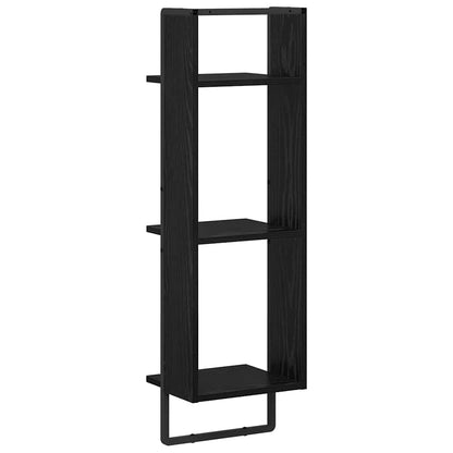 Scaffale da parete con lo scaffale Rovere Nero 30 x 25 x 100 cm