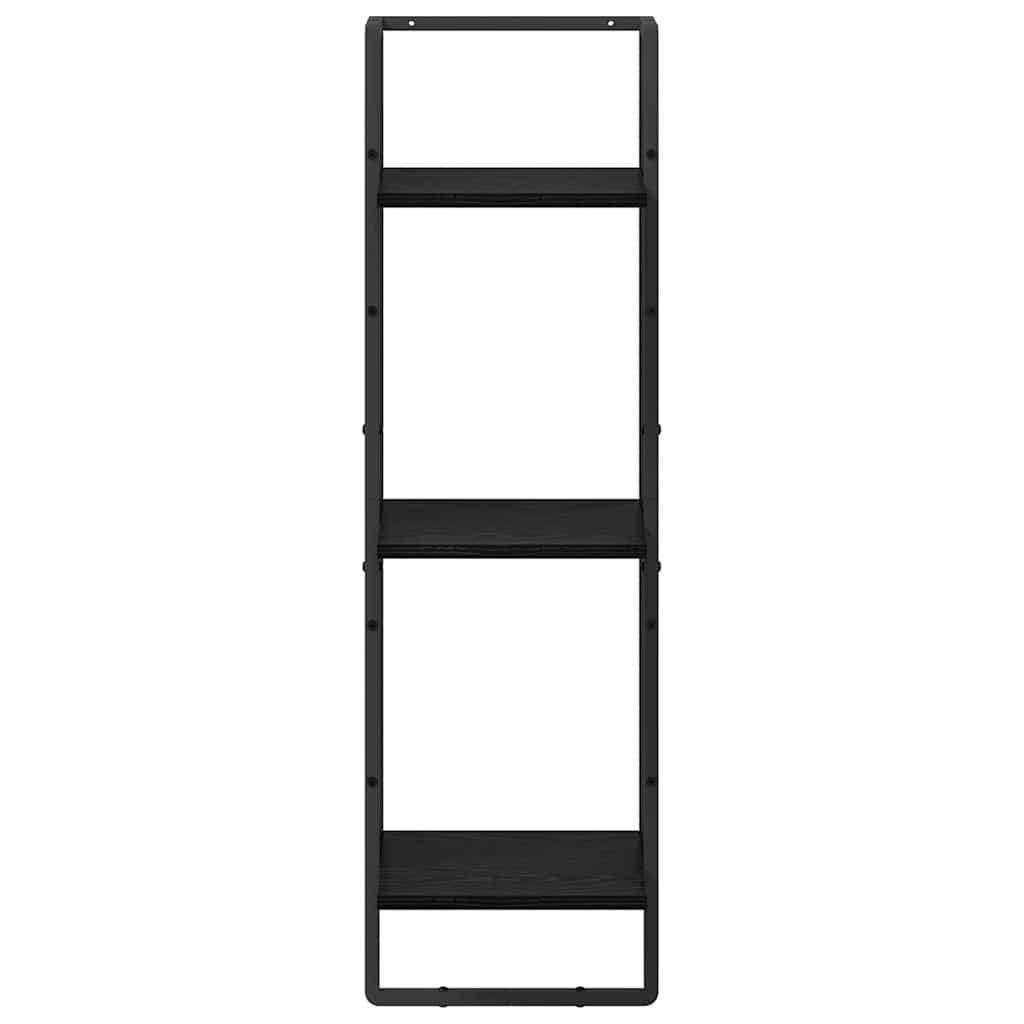 Scaffale da parete con lo scaffale Rovere Nero 30 x 25 x 100 cm