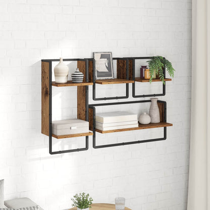 Set mensole da parete 4 pcs Legno vecchio 65 x 25 x 30 cm | homemem39