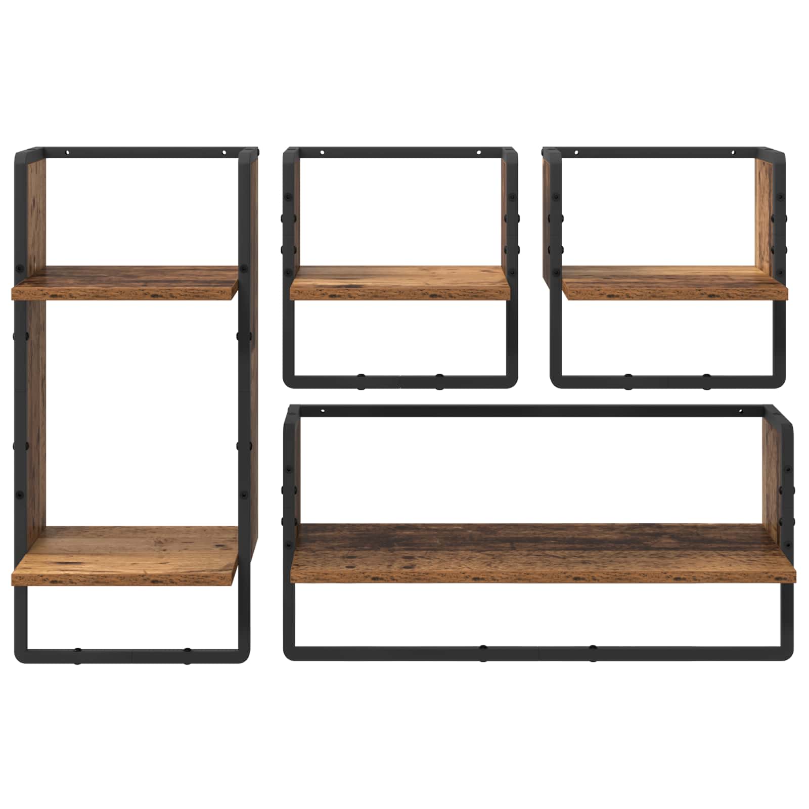 Set mensole da parete 4 pcs Legno vecchio 65 x 25 x 30 cm | homemem39
