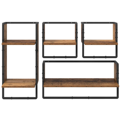 Set mensole da parete 4 pcs Legno vecchio 65 x 25 x 30 cm | homemem39