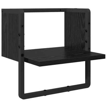 Set mensole da parete 4 pcs Rovere Nero 65 x 25 x 30 cm | homemem39