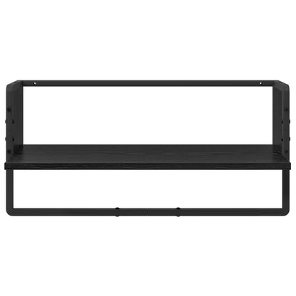 Set mensole da parete 4 pcs Rovere Nero 65 x 25 x 30 cm | homemem39