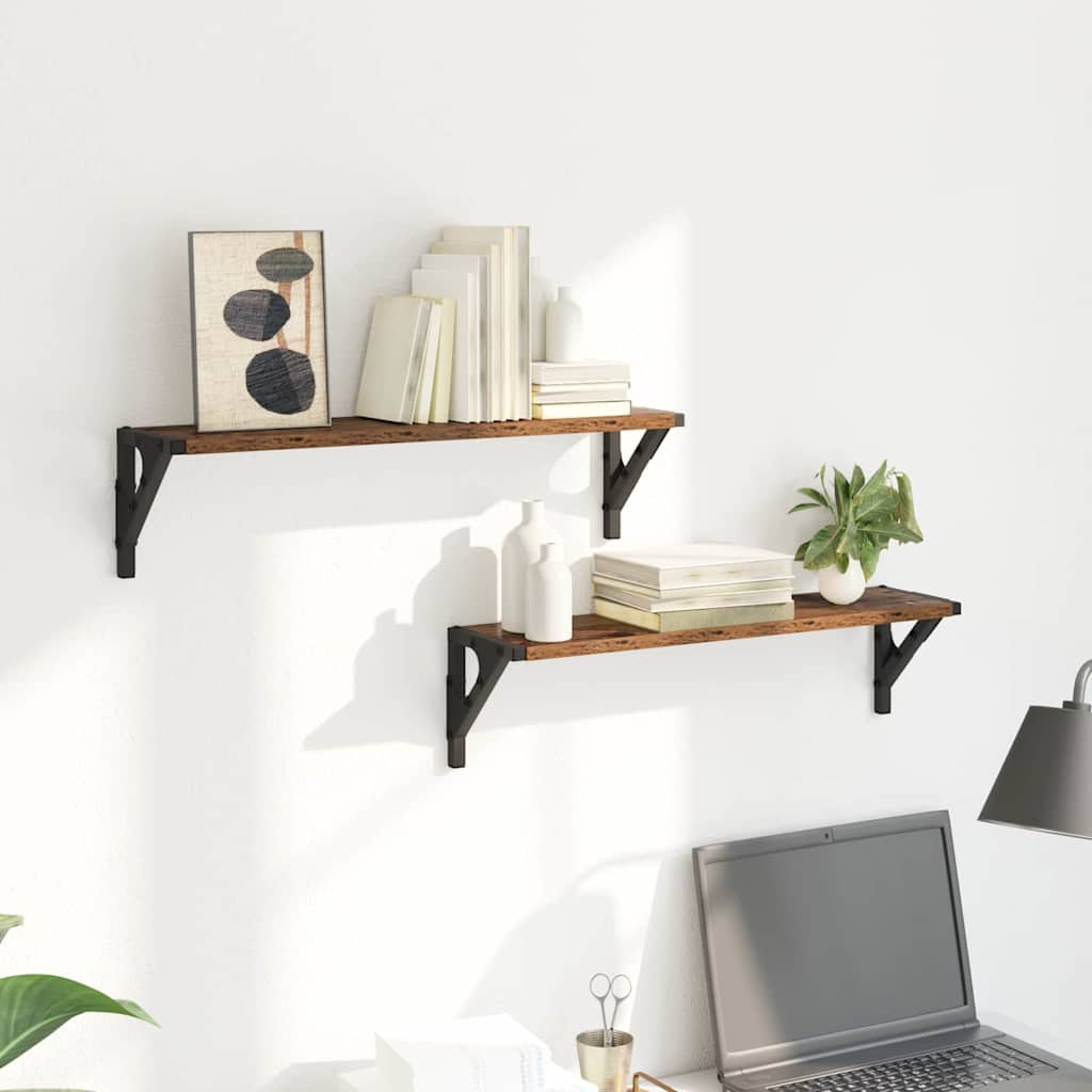 Scaffali da parete 2 pcs Legno vecchio 60 x 15 x 15,5 cm