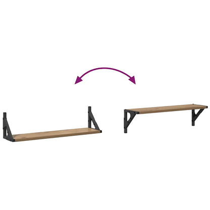 Scaffali da parete 2 pcs Rovere artigianale 60 x 15 x 15,5 cm