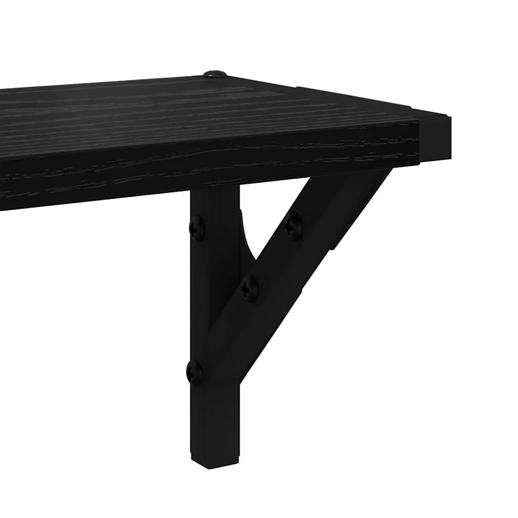 Scaffali da parete 2 pcs Rovere Nero 60 x 15 x 15,5 cm