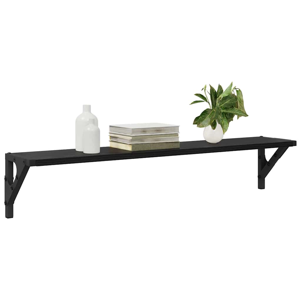 Scaffali da parete 2 pcs Rovere Nero 80 x 15 x 15,5 cm