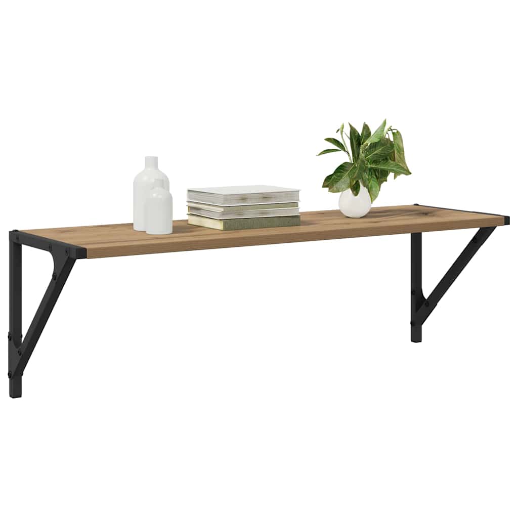 Scaffali da parete 2 pcs Rovere artigianale 80 x 25 x 25,5 cm