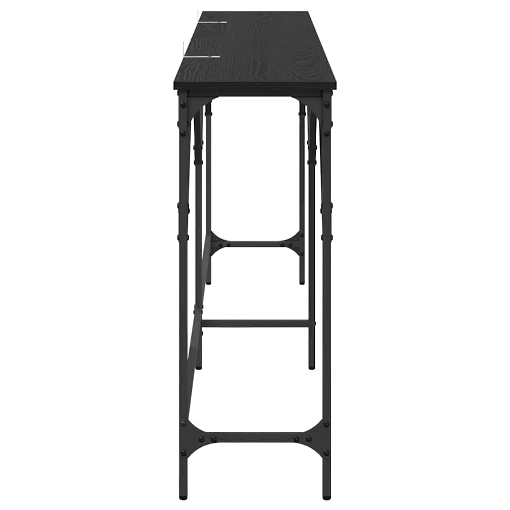 Tavolo consolle Rovere nero 180 x 29 x 75 cm Legno multistrato