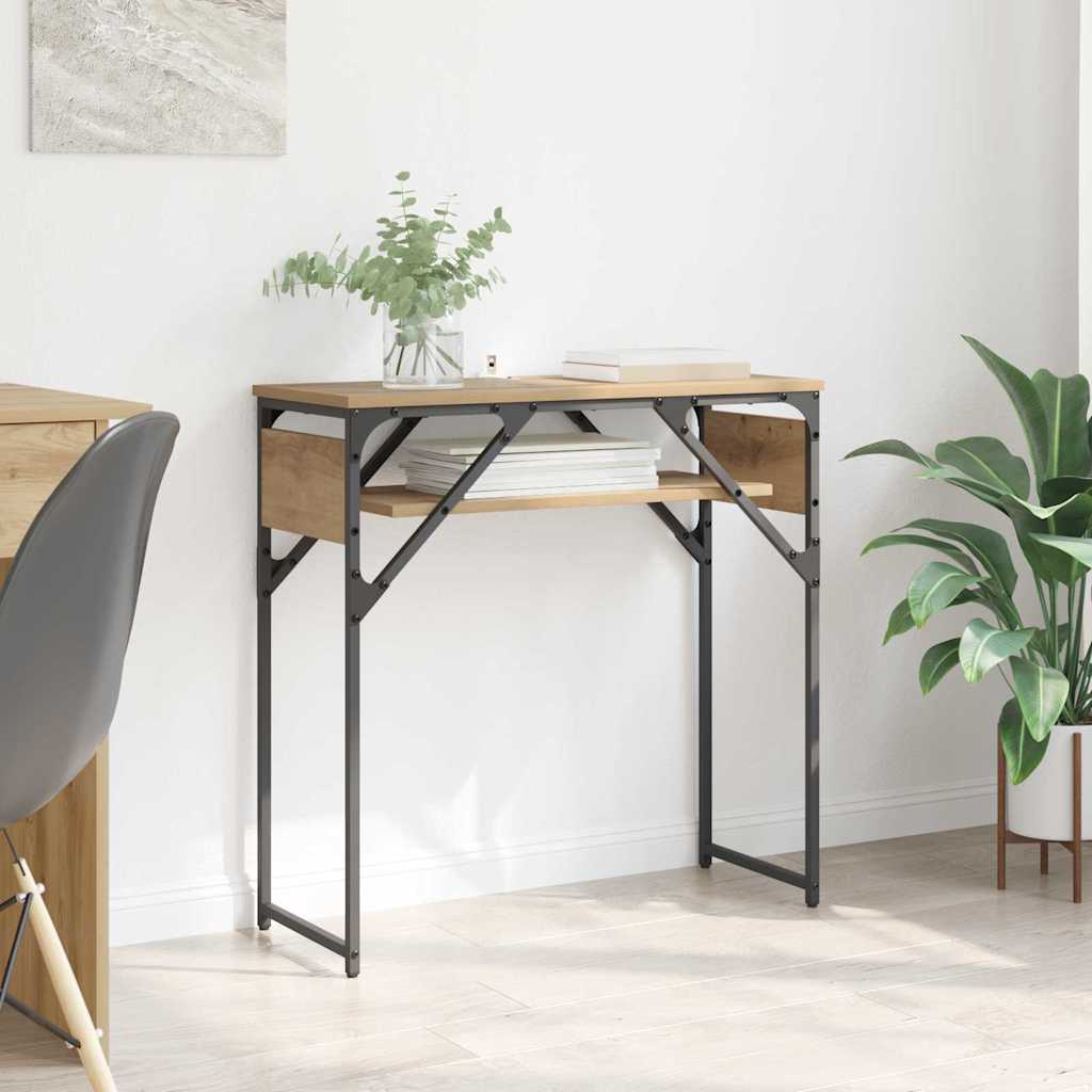 TavoloConsolle rovere artigianale 75x30x75cm Legno multistrato