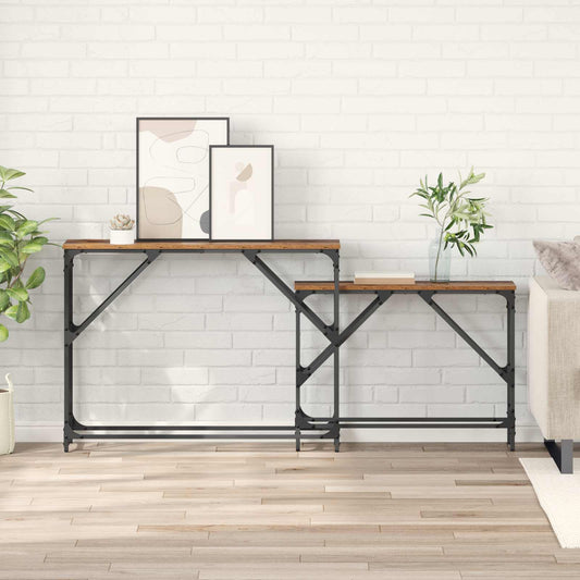 Tavolo consolle 2 pcs Legno vecchio 100 x 28 x 75 cm | homemem39