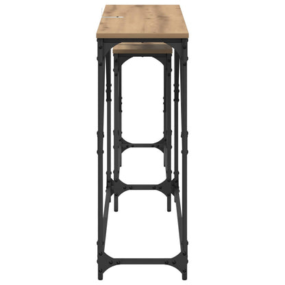 Tavolo consolle 2 pz Rovere artigianale 100 x 28 x 75 cm | homemem39