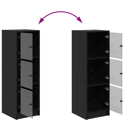 Credenza Rovere Nero 35 x 37 x 109 cm Legno multistrato