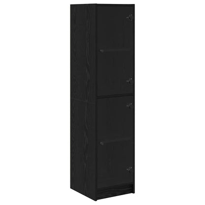 Credenza Rovere Nero 35 x 37 x 142 cm Legno multistrato