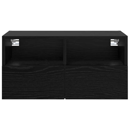 Mobile TV da parete Rovere Nero 60 x 30 x 30 cm