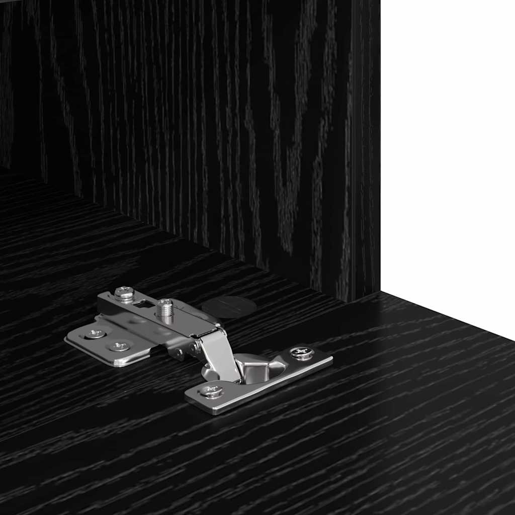 Mobiletti TV da Parete 2 pcs Rovere Nero 80 x 30 x 30 cm