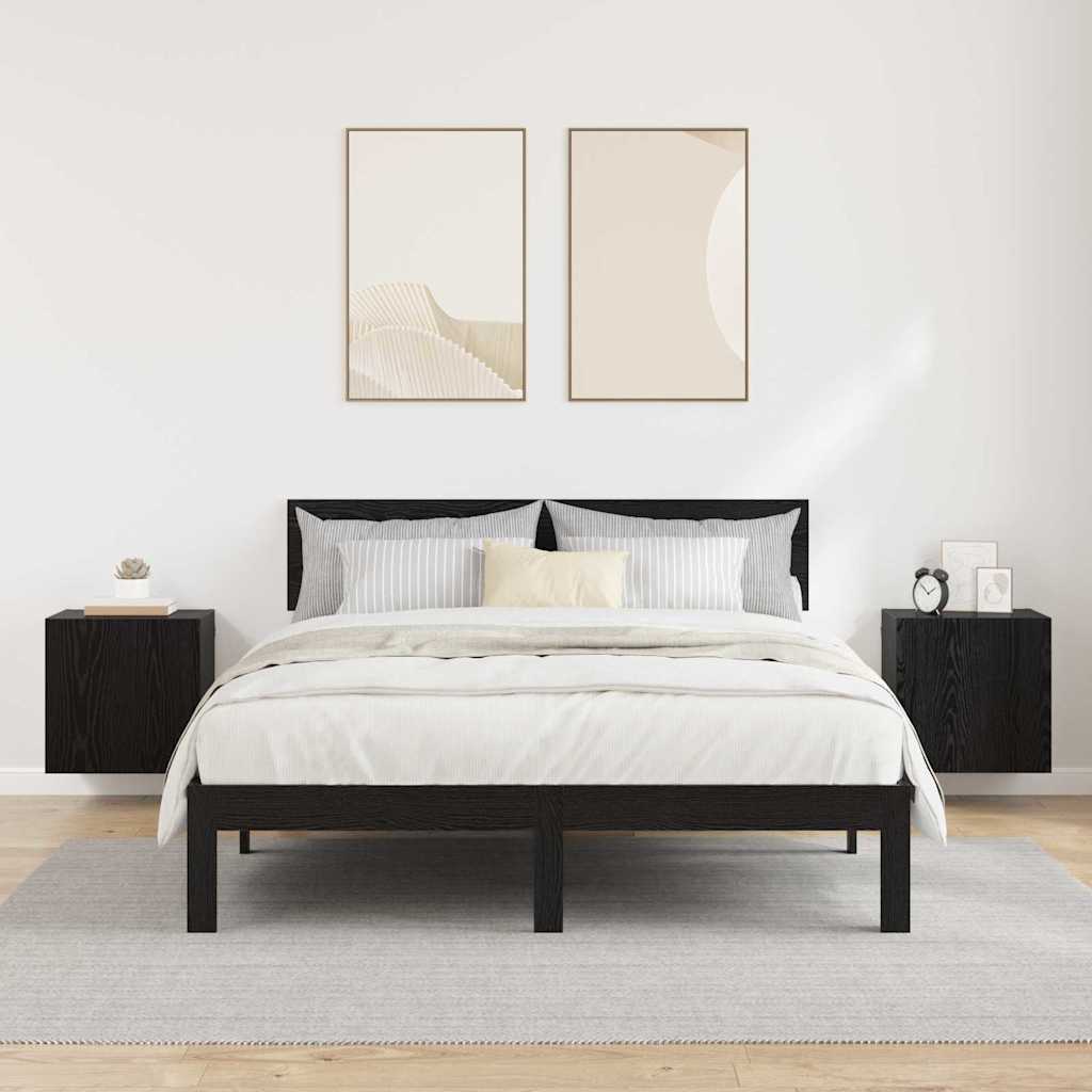 Mobiletti TV da Parete 2 pcs Rovere Nero 40,5x30x40cm