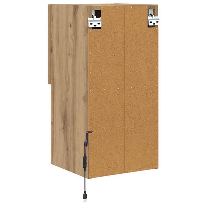 Mobiletti TV a parete con LED 2 pcs Rovere artigianale | homemem39