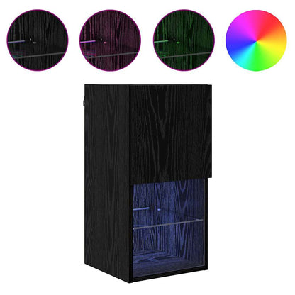 Mobiletti TV a parete 2 pcs Rovere Nero 30,5 x 30 x 60 cm